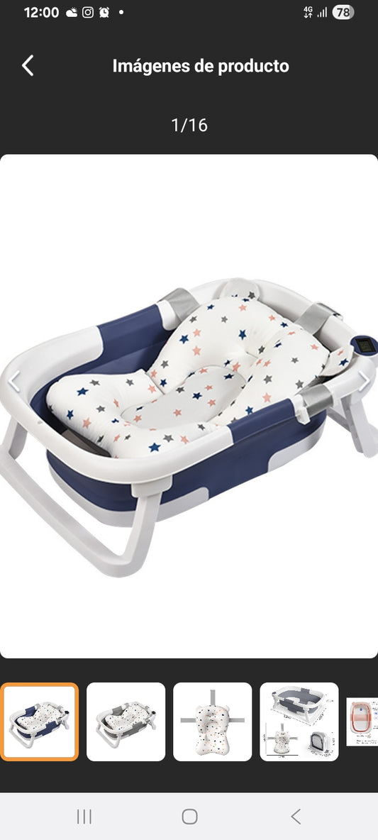 BAÑERA PLEGABLE PARA BEBE CON TERMOMETRO
