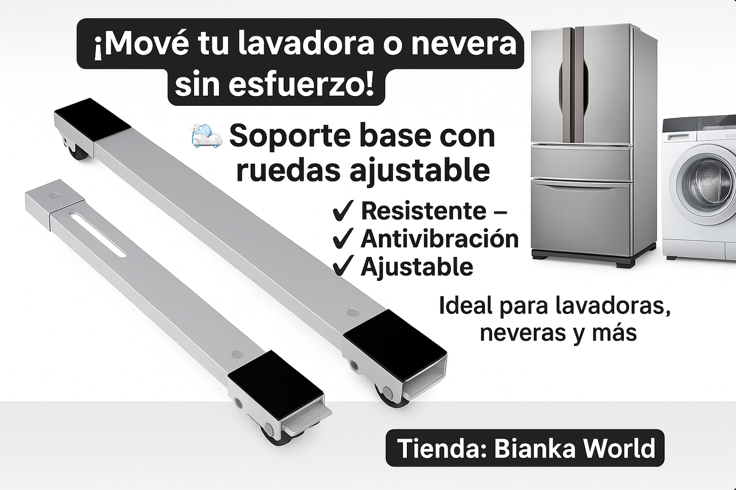 SOPORTE BASE CON RUEDAS AJUSTABLE